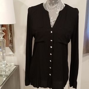 ⭐NEW Black Top with Crystal Buttons